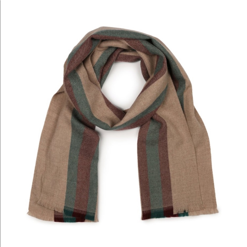 Gucci Striped Wool and Silk Scarf in Multi